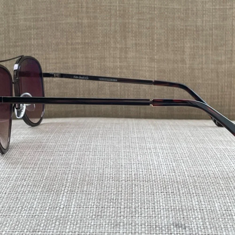 Foster Grant Men Sunglasses Polarized Eye Wear Dark Brown Metal Frame Read Desc